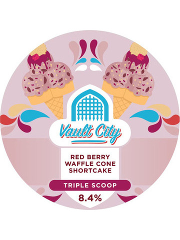 Vault City - Red Berry Waffle Cone Shortcake Triple Scoop