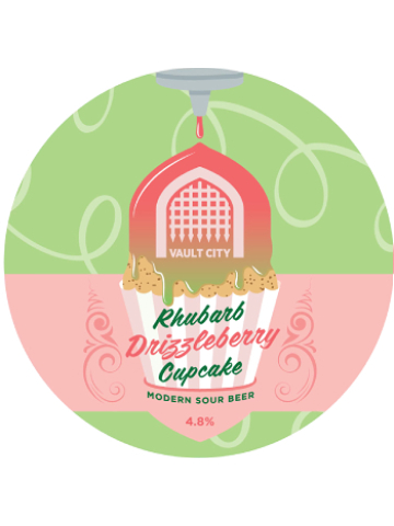 Vault City - Rhubarb Drizzleberry Cupcake